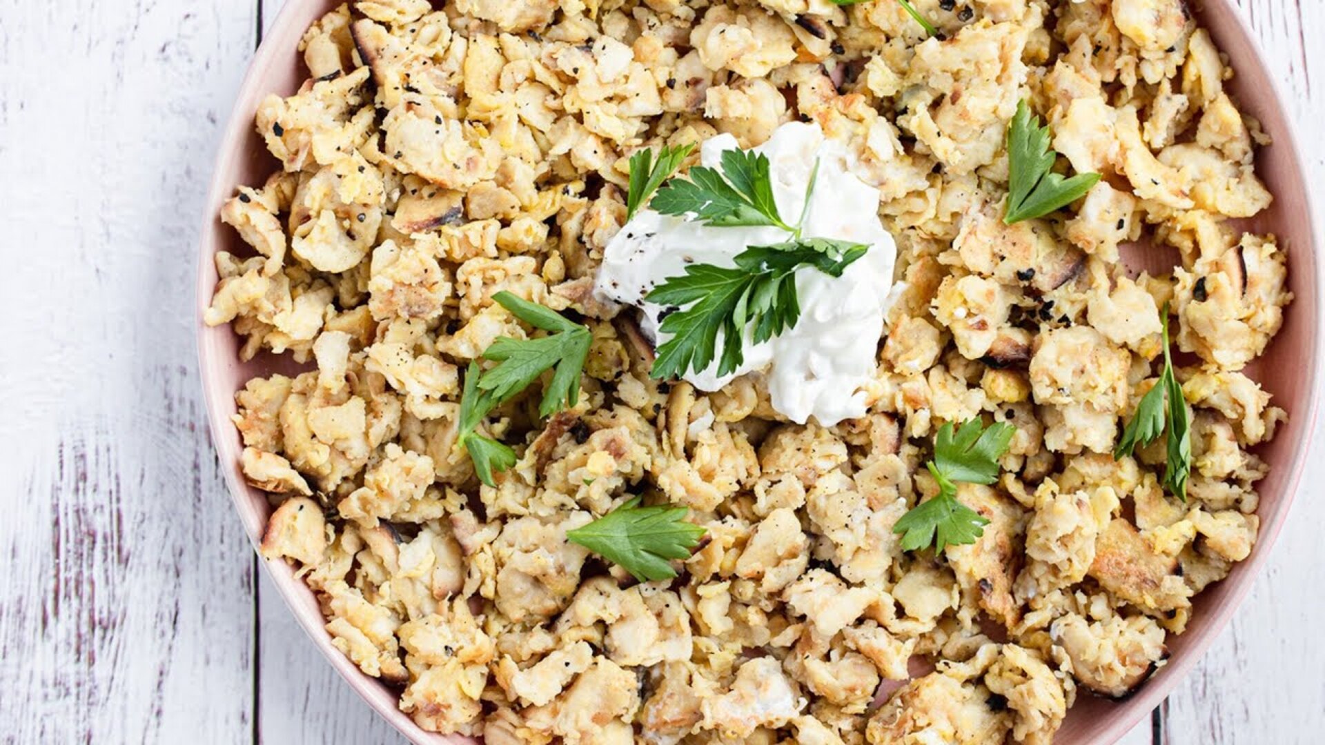 Video thumbnail for Traditional Matzo Brei Recipe