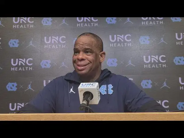 'Video thumbnail for #UNC coach Hubert Davis after the Heels' victory over Kansas'