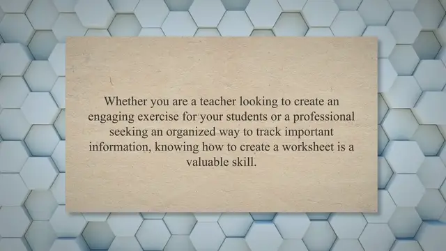 Video thumbnail for How to Create a Worksheet