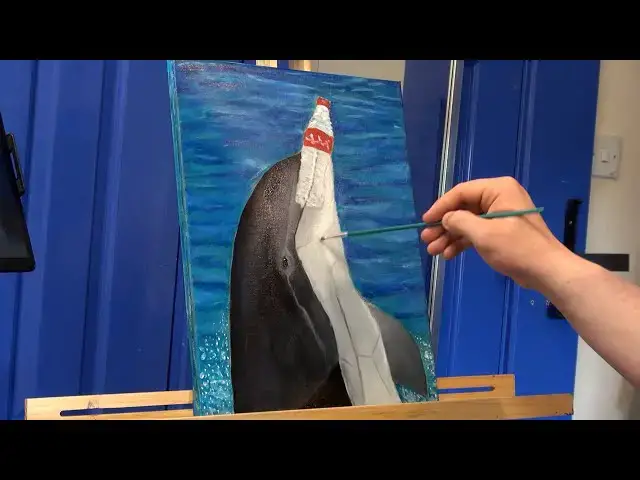 Video thumbnail for Bottlenose Dolphin Oil Painting (1 Minute Painting Video)