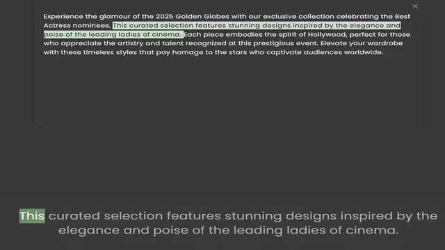 Video thumbnail for Actress nominees. This curated selection features stunning designs inspired by the elegance and poise of the leading ladies of cinema. Each piece embodies the spirit of Hollywood, perfect for those who appreciate the artistry and talent r