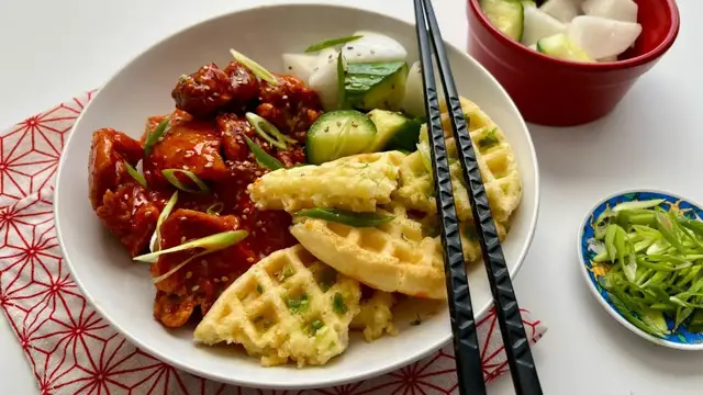 Video thumbnail for Korean Fried Chicken And Waffle Bowl Recipe