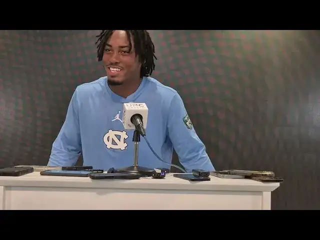 'Video thumbnail for UNC linebacker Mikai Gbayor, who returned a fumble for a touchdown in a blowout win over Richmond.'