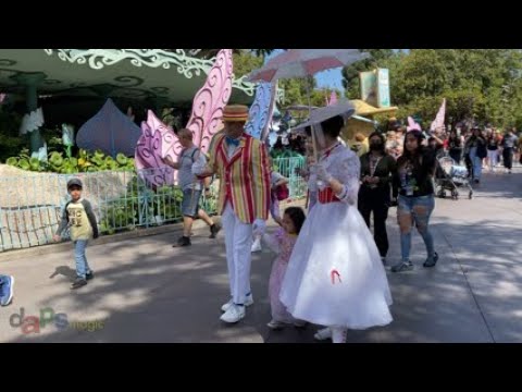 Video thumbnail for Mary Poppins and Bert Meeting Guests in Fantasyland  at Disneyland