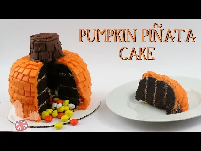 'Video thumbnail for Pumpkin Piñata Cake Tutorial - Collaboration with The Queen Of Sweetness'