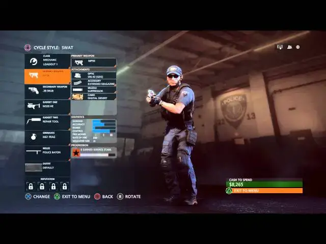 Video thumbnail for Battlefield Hardline - Mechanic Customization (Repair Tool Purchased) Equipment Management PS4