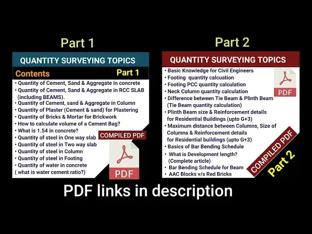 Video thumbnail for Quantity surveying pdf | How to download? | material quantity calculation compiled pdf | civil tutor