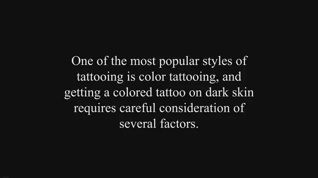 'Video thumbnail for Color Tattoo Black Skin: 4 Important Considerations'