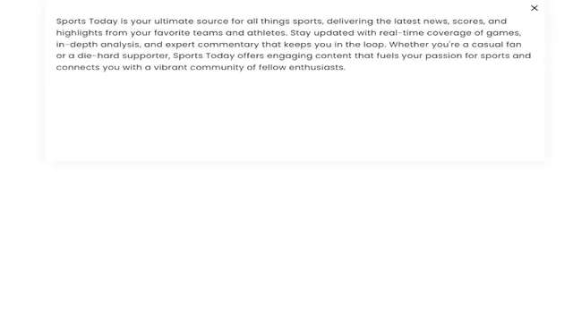 Video thumbnail for highlights from your favorite teams and athletes. Stay updated with real-time coverage of games, in-depth analysis, and expert commentary that keeps you in the loop. Whether you're a casual fan or a die-hard supporter, Sports Today offers