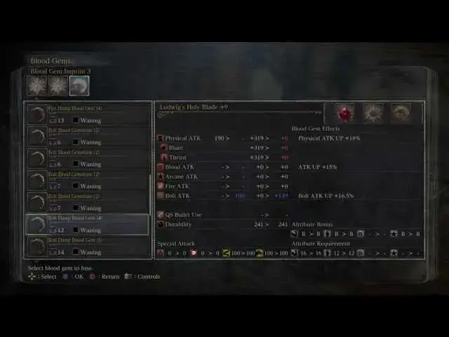 Video thumbnail for Bloodborne - Hunter's Dream: Ludwig's Holy Blade Infused w Tempering, Cursed & Nourishing Damp Gems