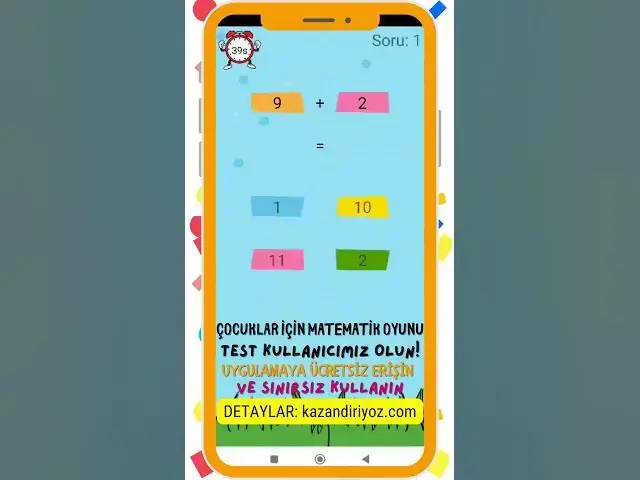 Video thumbnail for Matematik Oyunu Mobil Uygulaması - Ücretsiz Erişim #mobiluygulama #matematik  #oyun