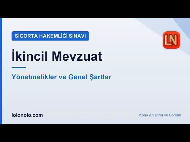 Video thumbnail for Sigorta Hakemliği İkincil Mevzuat Konu Anlatımı ve Sorular