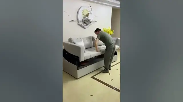 Video thumbnail for Lower Upper Sofa cum Bed | Space Saving Furniture #shorts