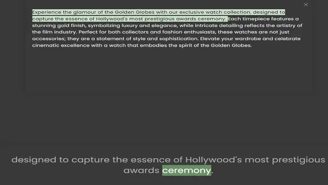 Video thumbnail for capture the essence of Hollywood's most prestigious awards ceremony. Each timepiece features a stunning gold finish, symbolizing luxury and elegance, while intricate detailing reflects the artistry of the film industry. Perfect for both c
