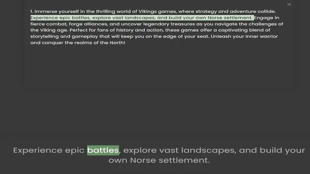 Video thumbnail for Experience epic battles, explore vast landscapes, and build your own Norse settlement. Engage in fierce combat, forge alliances, and uncover legendary treasures as you navigate the challenges of the Viking age. Perfect for fans of history