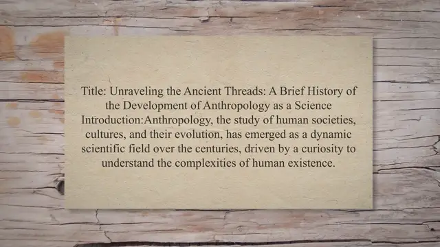 Video thumbnail for History of the development of anthropology as a science