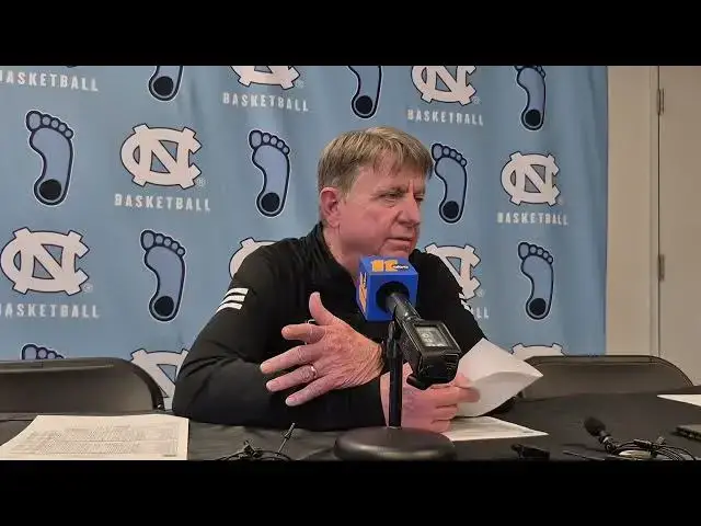 'Video thumbnail for N.C. State coach Wes Moore after the Wolfpack's 66-65 loss at #UNC'