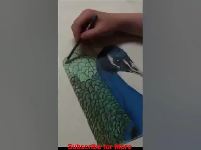 Video thumbnail for Peacock Time-lapse Drawing #shorts