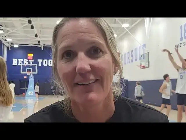 'Video thumbnail for #UNC coach Courtney Banghart talks to reporters before practice on media day'