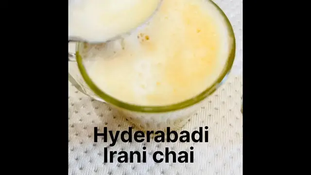 'Video thumbnail for Hyderabadi irani tea | How to make traditional irani chai #chai #hyderabad #youtubeshorts #shorts'