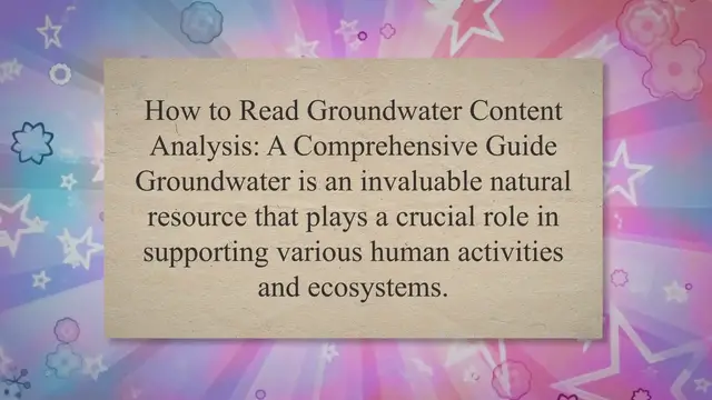 Video thumbnail for How to Read Groundwater Content Analysis