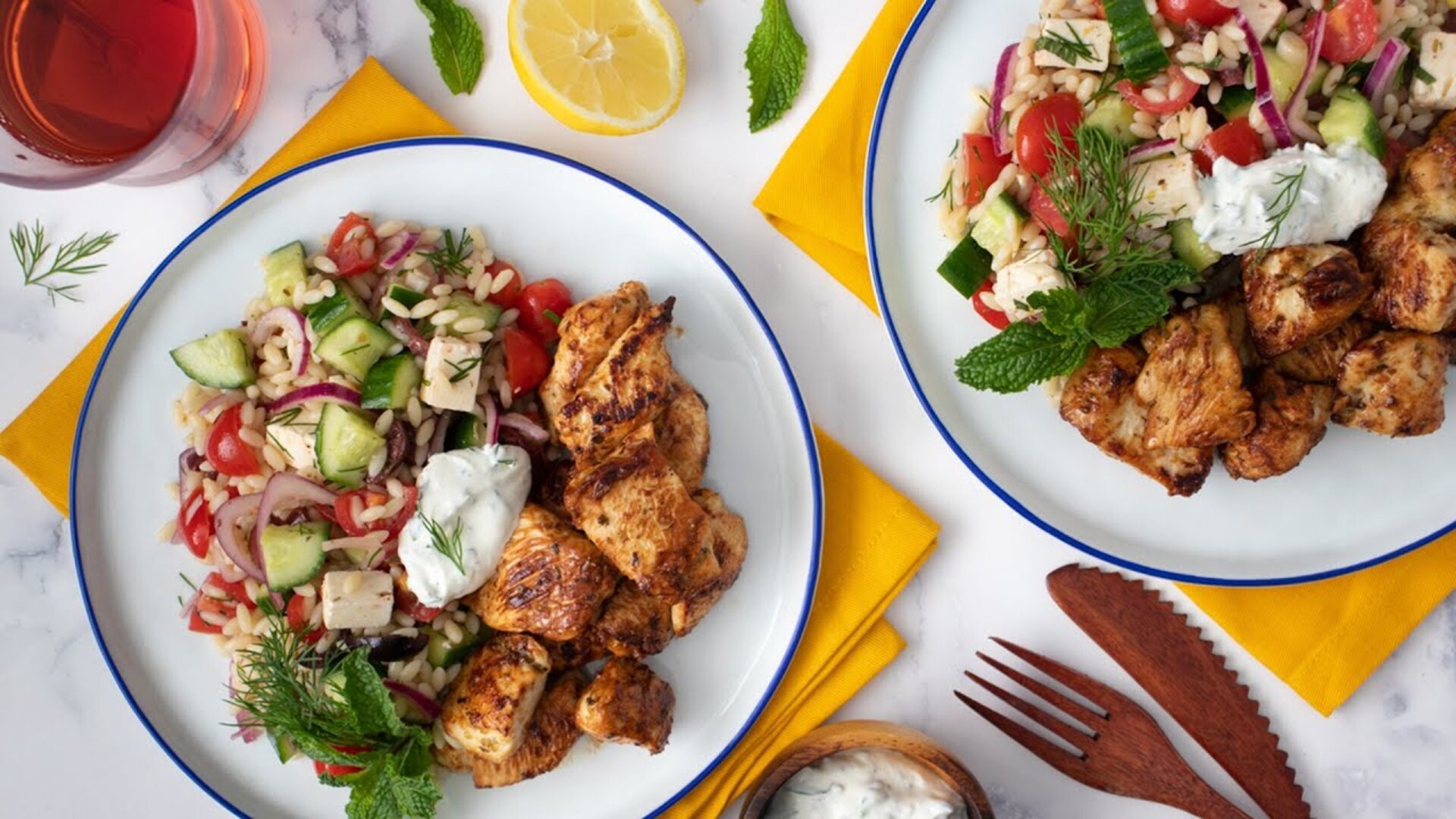 Video thumbnail for Chicken Souvlaki And Orzo Recipe