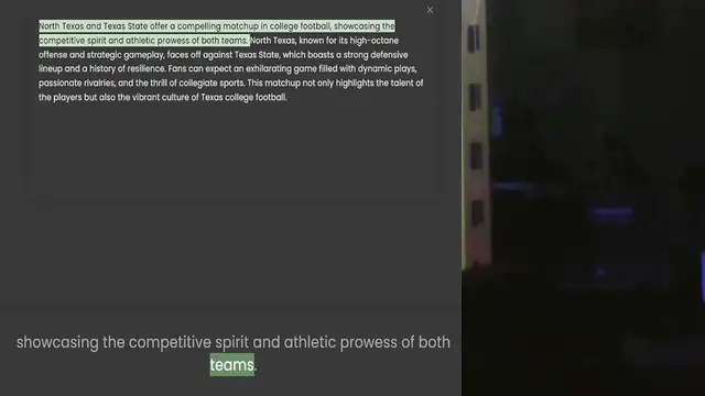Video thumbnail for competitive spirit and athletic prowess of both teams. North Texas, known for its high-octane offense and strategic gameplay, faces off against Texas State, which boasts a strong defensive lineup and a history of resilience. Fans can expe