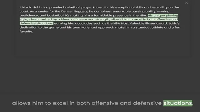 Video thumbnail for court. As a center for the Denver Nuggets, he combines remarkable passing ability, scoring proficiency, and basketball IQ, making him a formidable presence in the NBA. His unique playing style, characterized by a blend of finesse and stre