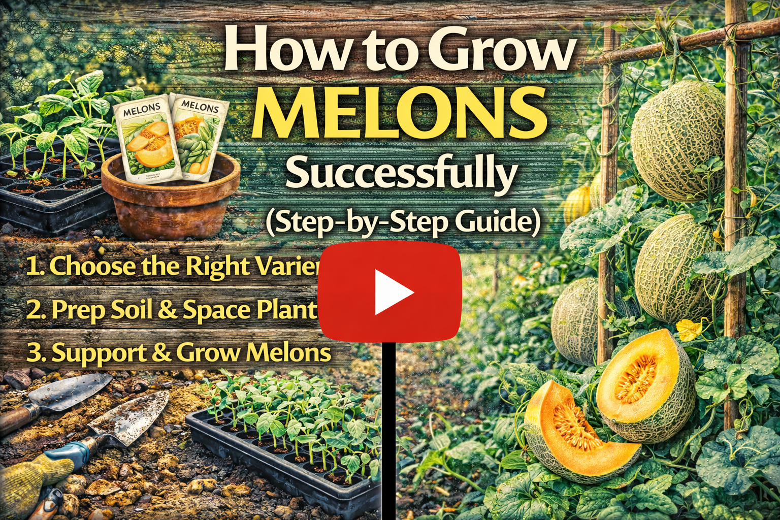 Video thumbnail for How to Grow Melons Successfully (Step-by-Step Guide)