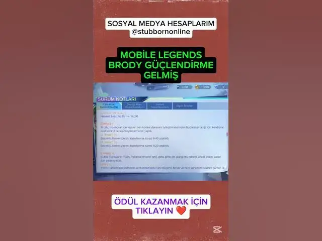 'Video thumbnail for Mobile Legends Brody Güçlendirilmiş #MLBB #mlbbbrody #brody #mobilelegends #mobilelegendsbangbang'