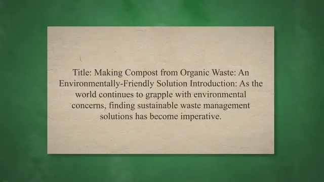 Video thumbnail for Making Compost from Organic Waste