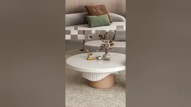 Video thumbnail for Wooden Round Table | Coffee Table | Living Room Furniture #shorts