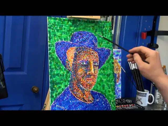 Video thumbnail for Abstract Acrylic Portrait Painting