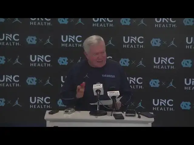 'Video thumbnail for Mack Brown talks about team's challenges during the open date between Craft's death & losses. #UNC'
