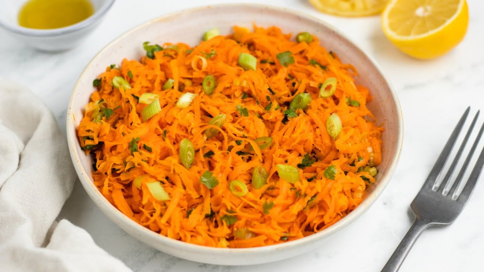 Video thumbnail for Shredded Carrot Salad Recipe