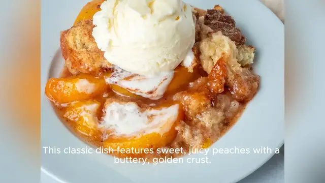 Video thumbnail for southern peach cobbler recipe