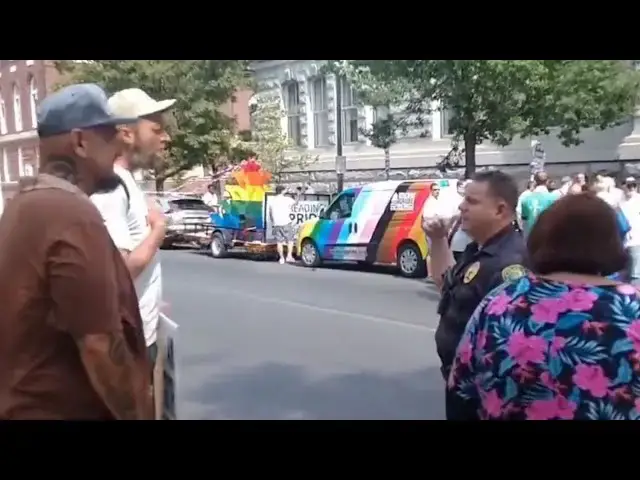 'Video thumbnail for Christian Man Recites Bible at ‘Pride’ Event — What Happens Next Is Horrifying'