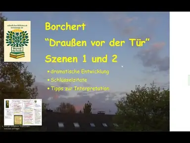 'Video thumbnail for Borchert, "Draußen ..." - Szene 1 und 2 - Inhalt - Schlüsselzitate - Tipps zur Interpretation'