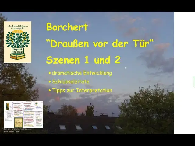 'Video thumbnail for Borchert, "Draußen ..." - Szene 1 und 2 - Inhalt - Schlüsselzitate - Tipps zur Interpretation'