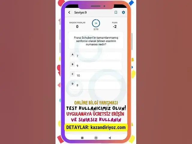 Video thumbnail for Online Bilgi Yarışması - Uygulamaya Ücretsiz Erişin -  Muhteşem Özellikler! #onlinebilgiyarışması 15