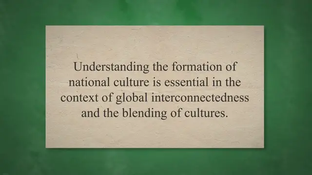 Video thumbnail for Formation of national culture