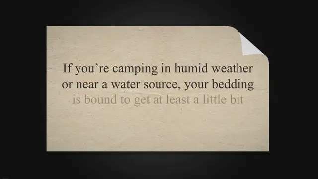 Video thumbnail for How to stop bedding getting damp when camping