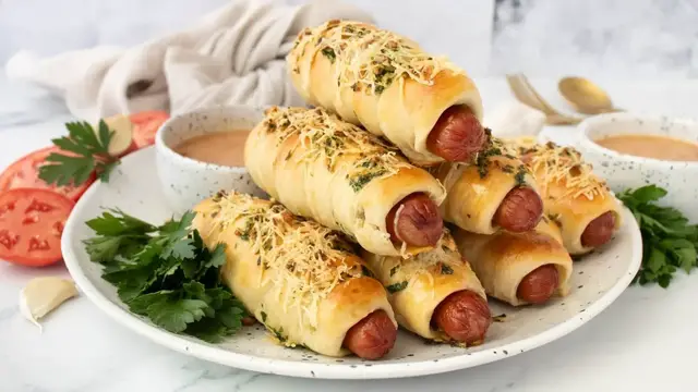 Video thumbnail for Garlic Butter Hot Dogs With A Spicy Sweet Tomato Honey Mustard