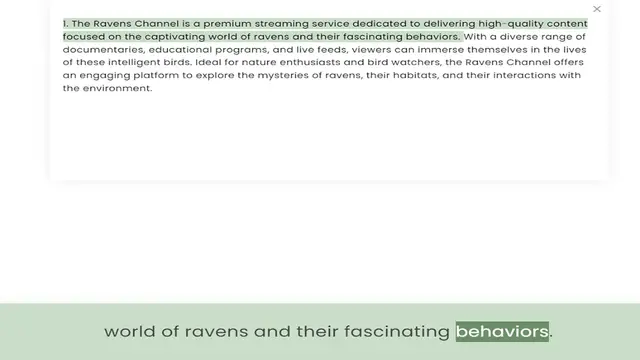 Video thumbnail for focused on the captivating world of ravens and their fascinating behaviors. With a diverse range of documentaries, educational programs, and live feeds, viewers can immerse themselves in the lives of these intelligent birds. Ideal for nat