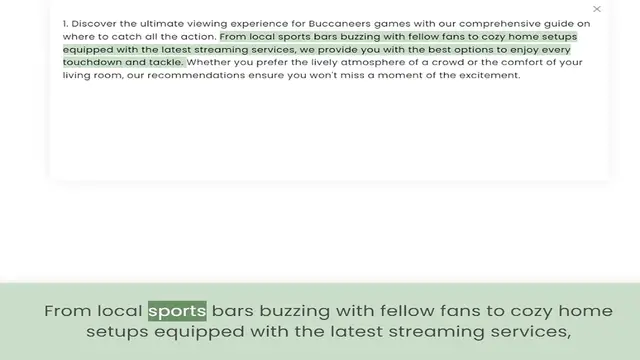 Video thumbnail for where to catch all the action. From local sports bars buzzing with fellow fans to cozy home setups equipped with the latest streaming services, we provide you with the best options to enjoy every touchdown and tackle. Whether you prefer t