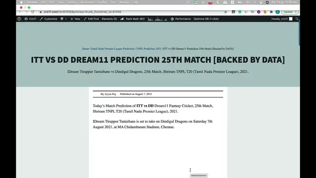 Video thumbnail for ITT VS DD DREAM11 PREDICTION 25TH MATCH Dream11 Team