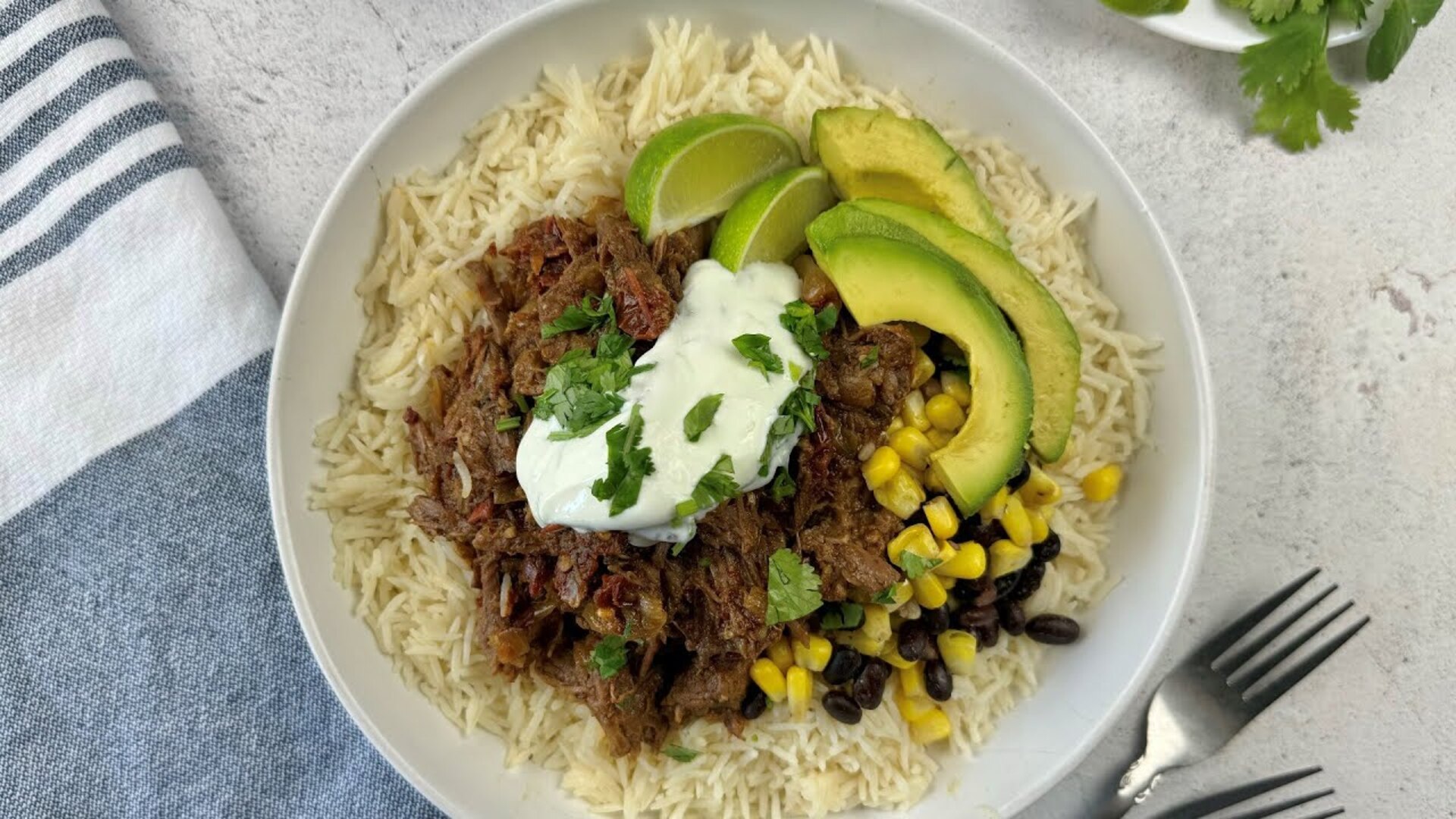Video thumbnail for Braised Beef Barbacoa Bowl Recipe