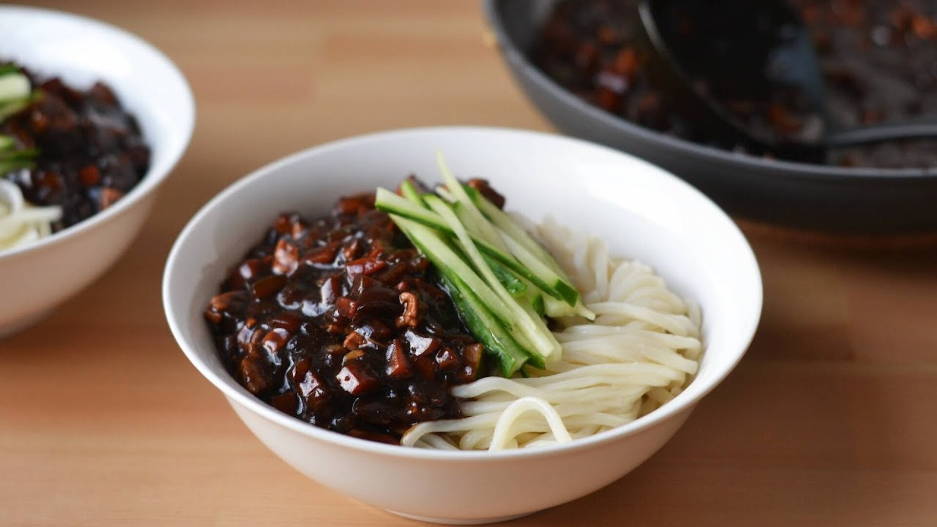 Video thumbnail for Jajangmyeon (Korean Black Bean Noodles) Recipe