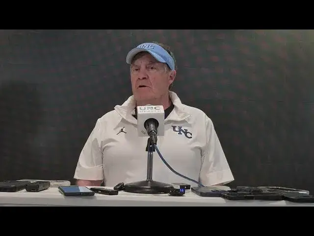 'Video thumbnail for Video: #UNC coach Bill Belichick press conference after win over Richmond'