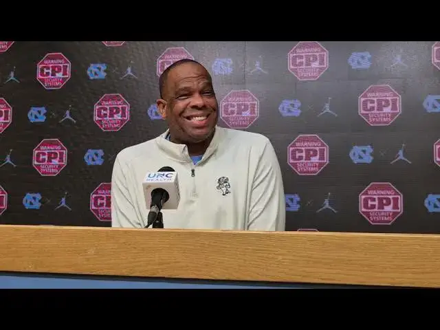 'Video thumbnail for #UNC coach Hubert Davis pre-Kansas press conference'
